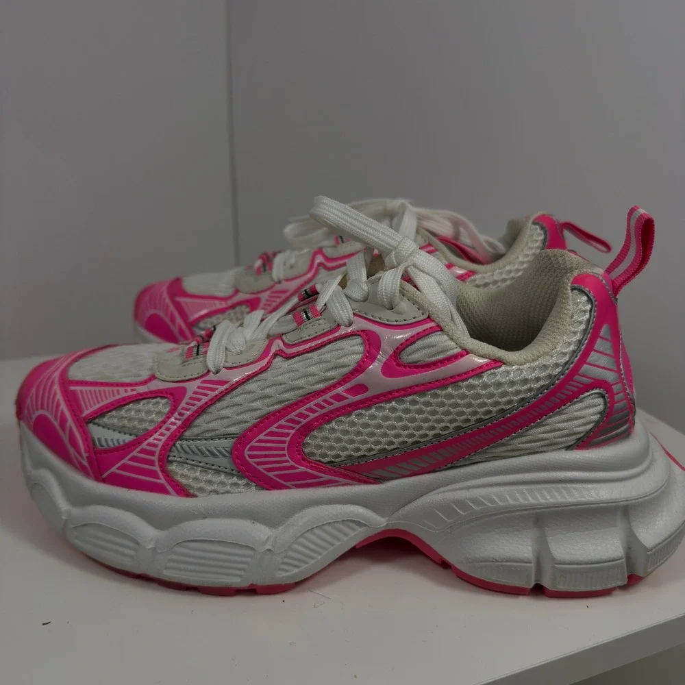 Chunky Sneakers‎ Women Size 9M Hot Pink White Mesh Athletic